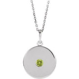 Collier avec pendentif en péridot naturel blanc 14 carats (40-45 cm)