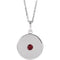 Collier en argent sterling avec disque de rubis cultivé en laboratoire, 40-45 cm