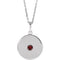 Collier en platine avec disque de grenat naturel du Mozambique, 40-45 cm
