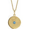 Collier avec disque d'aigue-marine naturelle jaune 14 carats, 40-45 cm