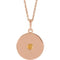 Collier en or rose 14 carats avec disque de citrine naturelle (40-45 cm)