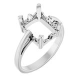 Bague en or 18 carats, monture émeraude blanche 10x8 mm