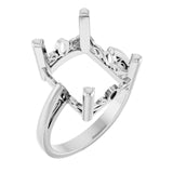 Bague sertie d'une émeraude blanche 18K X1 de 12 x 10 mm