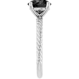 14K White Gold Natural Black Onyx Ring