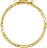 14K Yellow Gold Be Posh® Engravable Rope Signet Ring