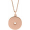 Disque rond en or rose 14 carats de 3 mm, monture de collier 16-18 pouces