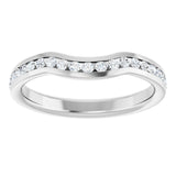 14K White Gold 1/3 CTWNatural Diamond Contour Band