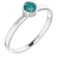 Bague en argent sterling rhodié avec imitation alexandrite de 4 mm