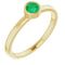 Bague en or jaune 14 carats avec émeraude naturelle de 4 mm