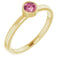 Bague en or jaune 14 carats et tourmaline rose naturelle de 4 mm