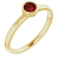 Bague en or jaune 14 carats avec grenat naturel du Mozambique de 4 mm