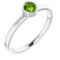 Bague en argent sterling rhodié avec imitation péridot de 4 mm
