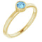Bague en or jaune 14 carats avec aigue-marine naturelle de 4 mm
