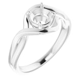 Bague de montage ronde en or blanc 18 carats de 5,8 mm