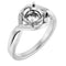 Bague de montage ronde blanche 14K X1 de 6,5 mm