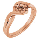 Bague de montage ronde en or rose 18 carats de 4,1 mm