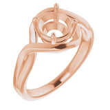 Bague de montage ronde 10K Rose 7 mm