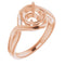 Bague de montage ronde 10K Rose 7 mm