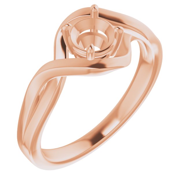 Bague de montage ronde 10K Rose 5,2 mm