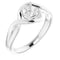 Bague de montage ronde 5,2 mm en or blanc 14 carats