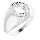 Bague de montage ovale style halo 8x6 mm en or blanc 14 carats