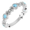 Bague en argent sterling, aigue-marine naturelle et diamants naturels (0,03 carat au total) en forme de feuille