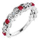 Bague en platine ornée d'un rubis naturel et de diamants naturels (0,02 carat au total).