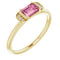 Bague empilable en or jaune 14 carats, tourmaline rose naturelle et diamants naturels (0,02 carat au total)