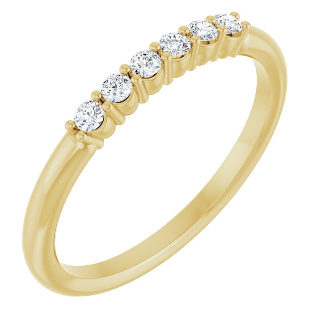 Bague empilable en or jaune 14 carats sertie de diamants naturels (0,25 carat au total)