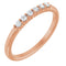 Bague empilable en or rose 14 carats sertie de diamants naturels (0,25 carat au total)
