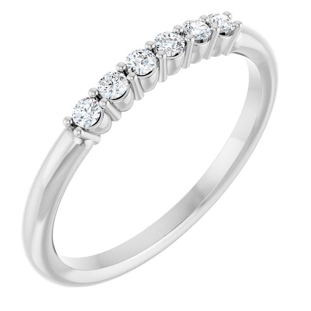 Bague empilable en or blanc 14 carats sertie de diamants naturels (0,25 carat au total)
