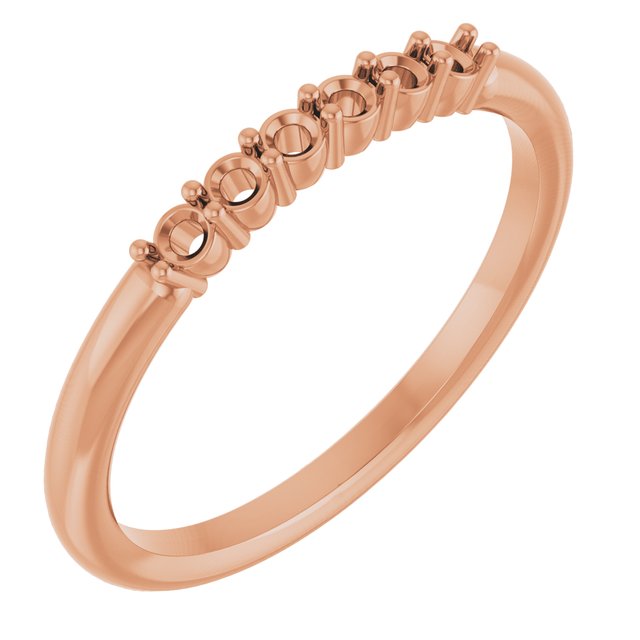 Bague empilable en or rose 14 carats