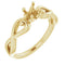 Bague de montage ronde en or jaune 18 carats de 4,8 mm