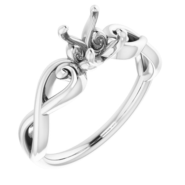 Bague de montage ronde blanche 10K 6 mm