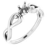 Bague de montage ronde 4,1 mm en or blanc 14 carats