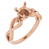 Bague de montage ronde 10K Rose 7 mm