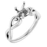 Bague de montage ronde en or blanc 18 carats de 6,5 mm