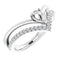Bague en argent sterling sertie de diamants naturels semi-sertis (0,25 carat au total) avec effet d'espace négatif