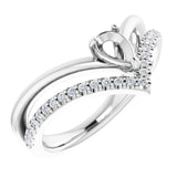 Bague en or blanc 14 carats sertie de diamants naturels semi-sertis (0,26 carat au total).
