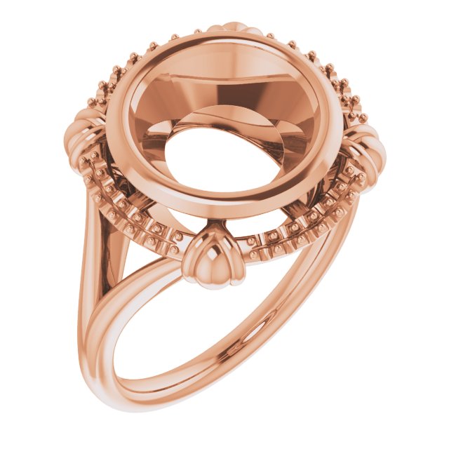 Bague de montage ronde 10K Rose 10 mm