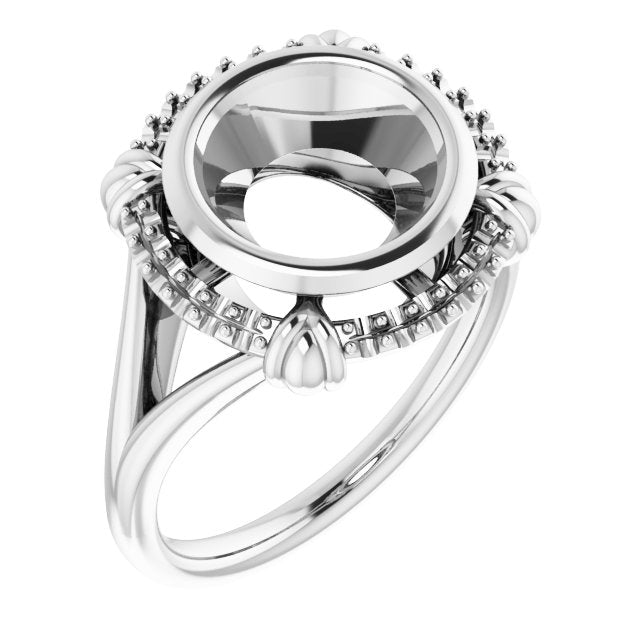 Bague de montage ronde blanche 10K 9 mm