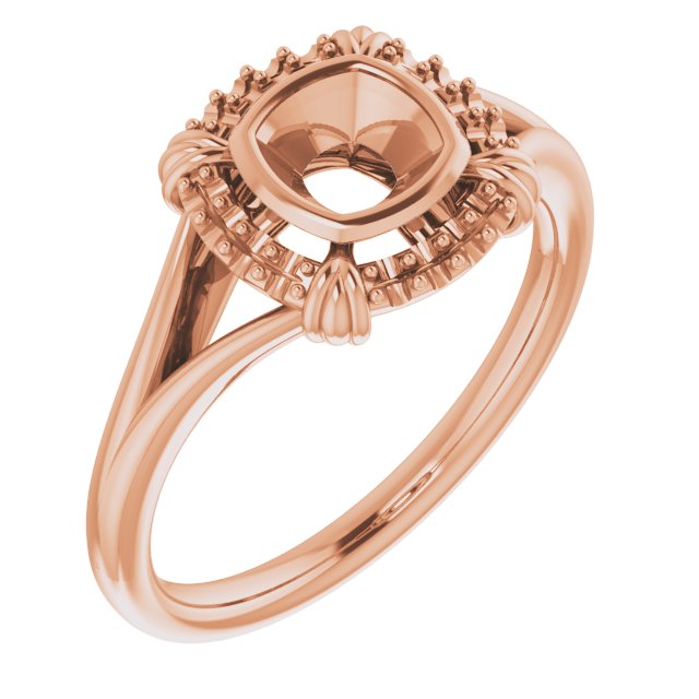 Bague coussin 10K Rose 5 mm