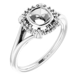 Monture de bague coussin 5 mm en argent sterling Continuum