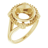 Bague de montage ronde 10K jaune 8,8 mm