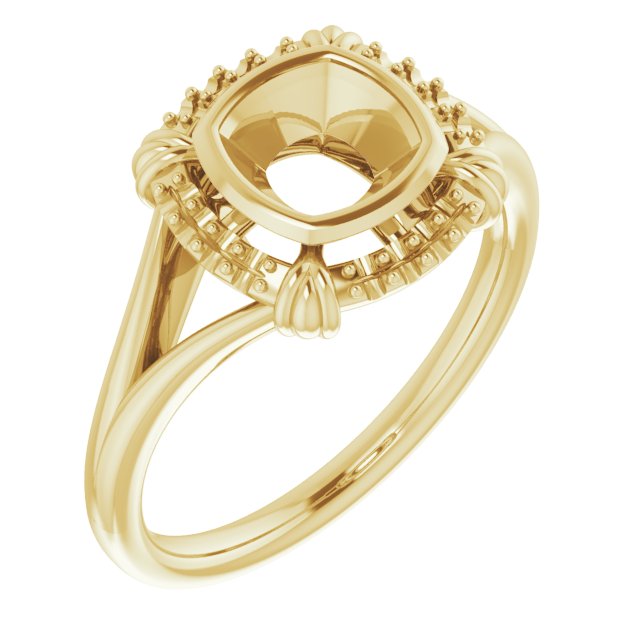 Bague de montage coussin 10K jaune 6 mm