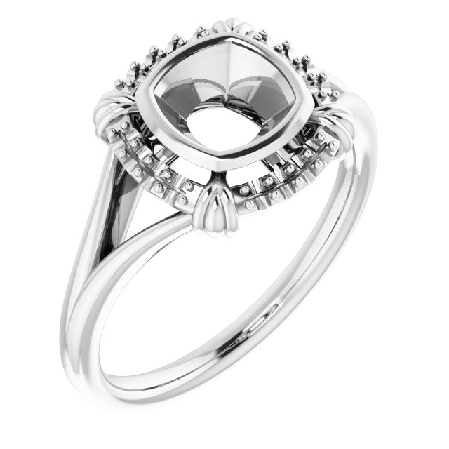 Bague de montage coussin 10K blanche 6 mm