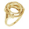 Bague ovale 11x9 mm en or jaune 14 carats