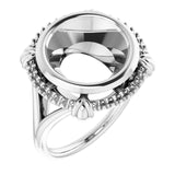 Bague de montage ronde blanche 14K X1 de 12 mm