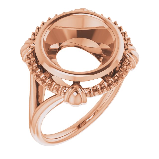 Bague de montage ronde en or 10 carats, 11 mm