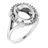Monture de bague ovale en argent sterling 9x7 mm